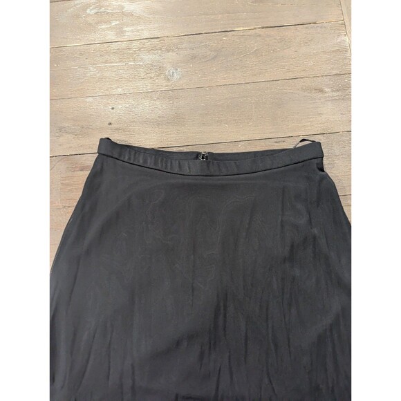 Tadashi Shoji Women Black Sheer Maxi Skirt Lined Sz 16 Vntg Evening Formal Party - Picture 2 of 4
